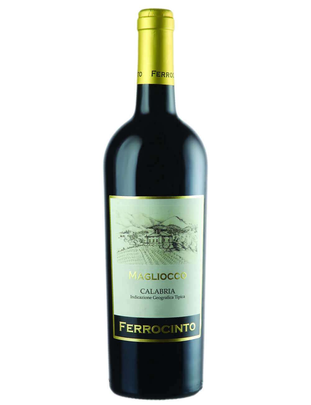 Flasche Magliocco DOP Terre di Cosenza Rotwein mit intensivem Rubinrot und Calabrischer Herkunft